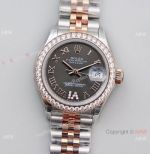 (TWS) Swiss Replica Rolex Datejust 28 Gray Watch Inlaid with Diamond